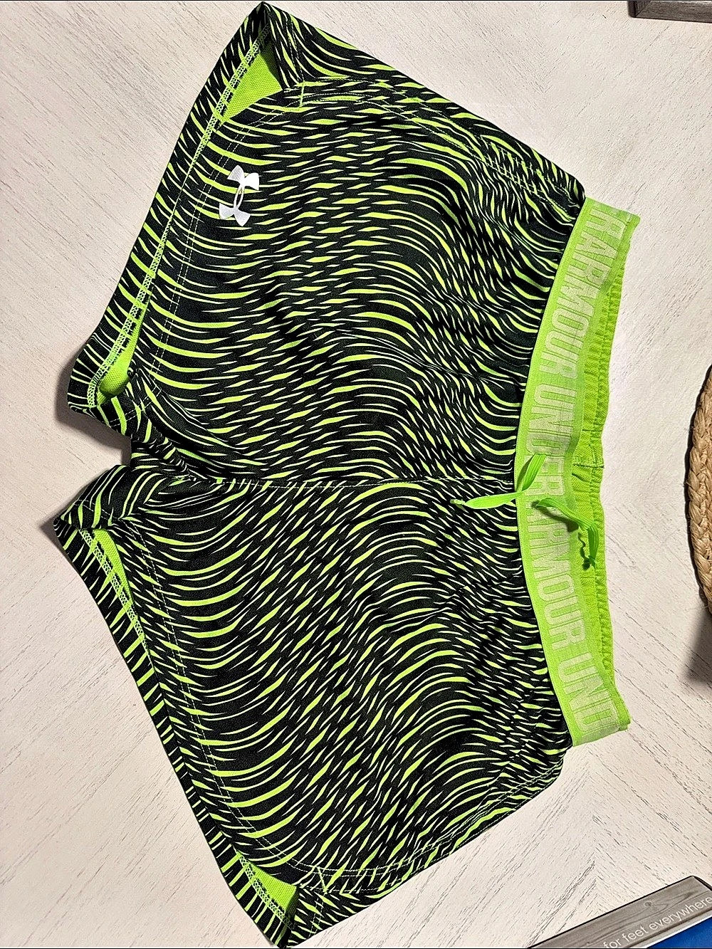 Under Armour UA Play Up Printed Short Women's Abstract Athletic Shorts Green &